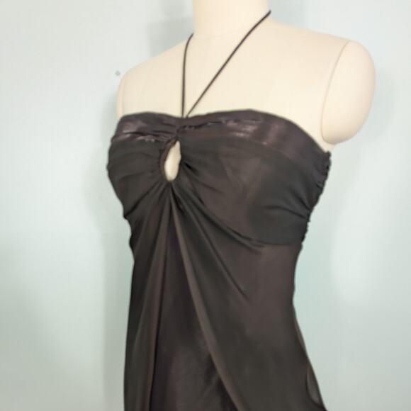 Vintage Betsy Adam Prom Dress Maxi Gown M Brown Y2K 90S Fairy Grunge Empire - Picture 5 of 14